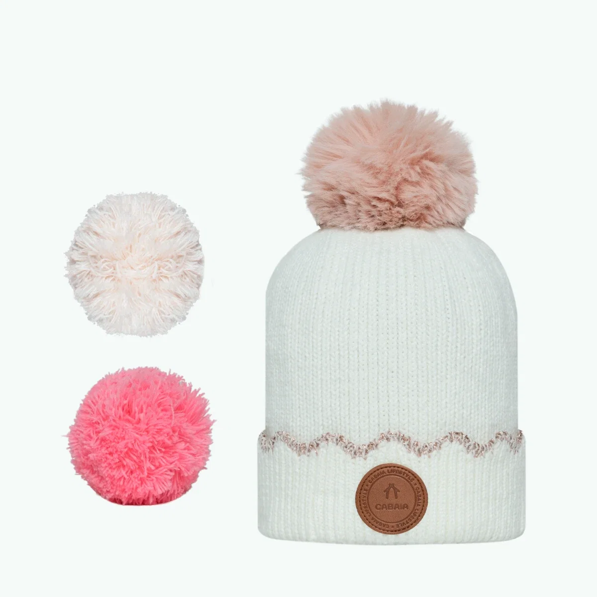 Bonnet Apple Rose Blanc Polaire — visuel 1
